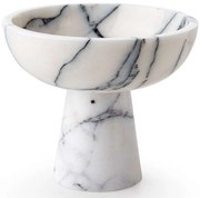 Μπωλ Διακοσμητικό Με Πόδι Marble 144ARD1501 Φ20x17cm White-Black Aberto Design Μάρμαρο