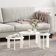vidaXL Τραπεζάκι σαλονιού 3 pcs Λευκό 47.5 x 47.5 x 27 εκ.