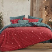 Φανελένια Παπλωματοθήκη Μονή (Σετ 160x230) 2 Όψεων Nef-Nef Homeware Straight To Christmas Red/Green