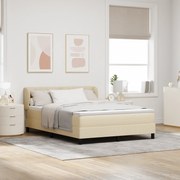 vidaXL Κρεβάτι box spring με στρώμα με στρώμα Κρεμ 140 x 200 cm ύφασμα