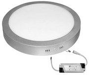 Adeleq Led Φωτιστικό Επίτοιχο Αλουμινίου Στρογγυλό 24W 3000K Ασημί D300 21-02531600