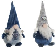 Χριστουγεννιάτικο Στολίδι DKD Home Decor Μπλε Λευκό Γκρι Νάνος 13 x 12 x 35 cm (x2)