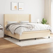 ΚΡΕΒΑΤΙ BOXSPRING ΜΕ ΣΤΡΩΜΑ ΚΡΕΜ 180X200 ΕΚ. ΥΦΑΣΜΑΤΙΝΟ 3131614