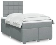 ΚΡΕΒΑΤΙ BOXSPRING ΜΕ ΣΤΡΩΜΑ ΑΝΟΙΧΤΟ ΓΚΡΙ 120X190 ΕΚ. ΥΦΑΣΜΑΤΙΝΟ 3290427