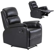 Πολυθρόνα COMFORT Relax Pu Μαύρο 79x97x101cm
