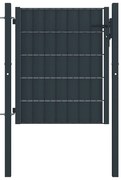 vidaXL Πόρτα Περίφραξης Ανθρακί 100 x 101 εκ. από PVC / Ατσάλι