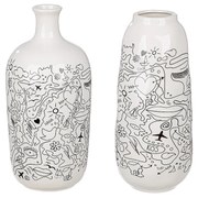 Βάζο ArteLibre Modern Art Λευκό Πορσελάνη Φ12x25cm Σε 2 Σχέδια-05161037