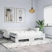 Καναπές Κρεβάτι Συρόμενος Λευκός 90x200 εκ. από Συνθετικό Δέρμα 3197724