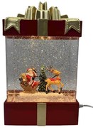 Χριστουγεννιάτικο Διακοσμητικό Δώρο με Φωτισμό και Χιόνι Άη Βασίλης Έλκηθρο, LWB01-01