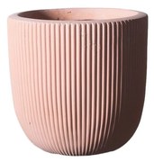 Supergreens Γλάστρα Πήλινη Στρογγυλή ''Stripe'' Σομόν S 24x24x23 εκ.