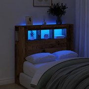 Κεφαλάρι Κρεβατιού με LED Παλιό Ξύλο 120x18,5x103,5 εκ 857684