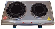 Kumtel HCD-1002 Επιτραπέζια Εστία Εμαγιέ Διπλή Inox 2100W
