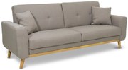 Καναπές - Kρεβάτι Carmelo Ύφασμα Μπέζ - Γκρί 214x80x86 εκ. 214x80x86 εκ.