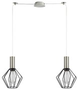 Φωτιστικό Οροφής SE21-NM-4-NM2-GR1 ADEPT TUBE Nickel Matt Pendant Black Metal Grid+ - 51W - 100W - 77-8438