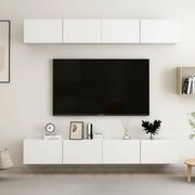 Έπιπλα Τηλεόρασης 4 τεμ. Λευκά 100 x 30 x 30 εκ. Επεξ. Ξύλο 3074452