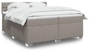 Κρεβάτι Boxspring με Στρώμα Taupe 200x200 εκ. Υφασμάτινο