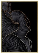 Κάδρο Σε Καμβά Mets 1 022866 51,5x71,5xH3,5cm Black-Gold Κάθετοι Ξύλο, Καμβάς