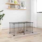 vidaXL Κλουβί για Κατοικίδια με 8 Πάνελ Μαύρο 35 x 35 εκ. Ατσάλινο