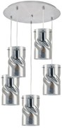 Φωτιστικό Οροφής Twist Smokey 77-8184 5xE27 60W Silver Homelighting Μέταλλο