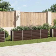 vidaXL Ζαρντινιέρα Ψηλή Καφέ 320 x 40 x 77 εκ. Γαλβανισμένος Χάλυβας