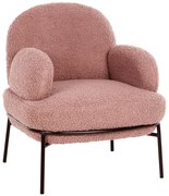 Πολυθρόνα Agnes HM9525.22 74x71x83cm Με Μεταλλικά Πόδια &amp; Ύφασμα Μπουκλέ Apple
