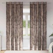 vidaXL Κουρτίνα με κουρτίνες 2 pcs Καπουτσίνο 225 x 140 εκ. Βελούδο