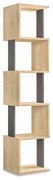 Βιβλιοθήκη - στήλη Piri pakoworld χρώμα light oak - ανθρακί 35x30x161εκ