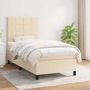 ΚΡΕΒΑΤΙ BOXSPRING ΜΕ ΣΤΡΩΜΑ ΚΡΕΜ 90X190 ΕΚ.ΥΦΑΣΜΑΤΙΝΟ 3141742