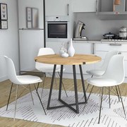 Τραπέζι Rubes Megapap χρώμα φυσικό οξιάς - ανθρακί 100x100x78εκ.