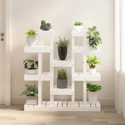 vidaXL Βάση Γλάστρας Λευκή 104,5x25x109,5 εκ. από Μασίφ Ξύλο Πεύκου