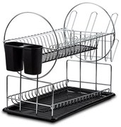 Nava Μεταλλική Πιατοθήκη Διώροφη Acer 50cm Χρώμιο 10-186-110