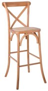 Σκαμπώ Bar DESTINY Φυσικό/Κάθισμα Rattan 45x48x110cm