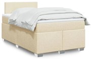 Κρεβάτι Boxspring με Στρώμα Κρεμ 120x200 εκ. Υφασμάτινο