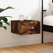 vidaXL Κομοδίνο Επιτοίχιο Καπνιστή Δρυς 35 x 35 x 20 εκ.