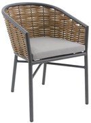 Metaxakis   Ripon/P, Alu./Wicker Armchair  metax-01-00-2855 διάστ.63.0000 x 56.0000 x 80.0000