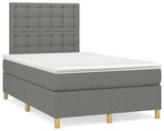 ΚΡΕΒΑΤΙ BOXSPRING ΜΕ ΣΤΡΩΜΑ ΣΚΟΥΡΟ ΓΚΡΙ 120X190 ΕΚ ΥΦΑΣΜΑΤΙΝΟ 3269959