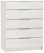 Συρταριέρα DRAWER 5 Συρτάρια Λευκό Μελαμίνη 80x40x102cm