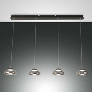 Φωτιστικό Οροφής - Ράγα Led Arabella 3547-48-126 Transparent Grey Fabas Luce Μέταλλο,Γυαλί