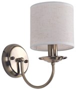 Φωτιστικό Τοίχου - Απλίκα KQ 9015-1W PARIL ANTIQUE BRASS WALL LAMP BEIGE SHADES 1Z2 - 51W - 100W - 77-8192