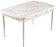 Τραπέζι Επεκτεινόμενο Trend 107BCK1136 132/170x76,5x79cm Marble Effect White Μοριοσανίδα, Μέταλλο