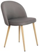 Καρέκλα Bella ΕΜ762,4 54x56x77cm Natural-Dark Grey Σετ 4τμχ Metal, Fabric