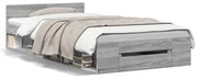 vidaXL Πλαίσιο Κρεβατιού με Συρτάρια Γκρι Sonoma 75x190 εκ. Επεξ. Ξύλο
