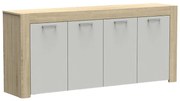 Μπουφές Haven sonoma-λευκό 180x40x80εκ Υλικό: CLIPBOARD WITH MELAMINE 248-000006
