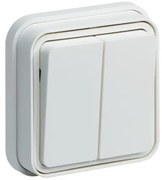 Διακόπτης A/R Διπλός Χωνευτός Λευκό ΙΡ55 Cubyko WNE040BG Hager-WNE040BG-Λευκό WNE040BG
