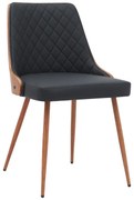 Intrahome Καρέκλα Korom Intrahome μαύρο pu-πόδι καρυδί μέταλλο 50x58.5x78εκ | SKU: INTRAPA-443111115