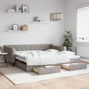 Καναπές Κρεβάτι Συρόμενος Taupe 100x200εκ. Υφασμάτινος Συρτάρια 3197470