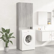 vidaXL Ντουλάπι Πλυντηρίου Γκρι Sonoma 64 x 25,5 x 190 εκ.