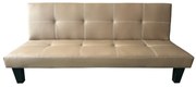 Καναπές Κρεβάτι Τριθέσιος ArteLibre ERYNDOR Ανοιχτό Καφέ PU 186x90x82cm