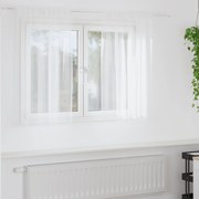 vidaXL Κουρτίνες με κουρτίνες 2 pcs Λευκό 140 x 140 εκ. Πολυεστέρας
