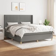 ΚΡΕΒΑΤΙ BOXSPRING ΜΕ ΣΤΡΩΜΑ ΣΚΟΥΡΟ ΓΚΡΙ 180X200 ΕΚ ΥΦΑΣΜΑΤΙΝ 3132170